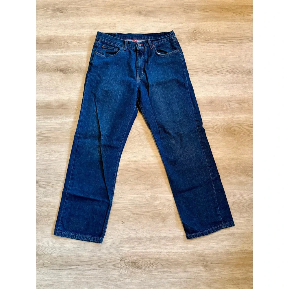 Celio Jeans Mens 44x30 Dark Wash Straight Leg Denim Blue Pants